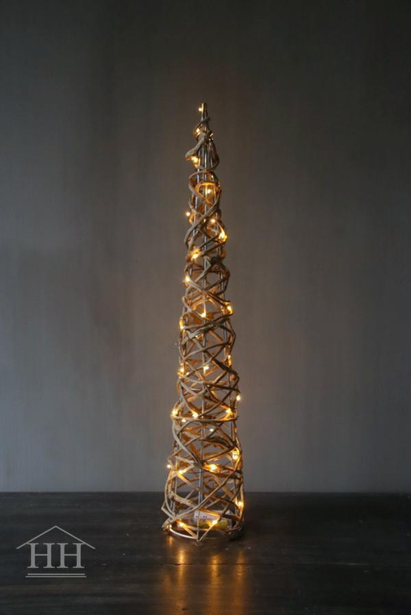 Kerstboom van ranken met verlichting S (linker)