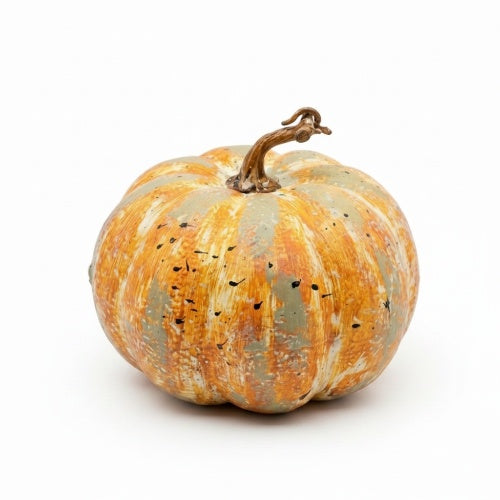 Kunst kalebas verweerd oranje - 18x16 cm