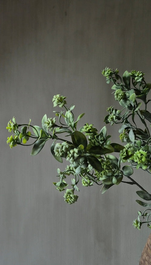Kunst sedum tak groen met knopjes - 70 cm