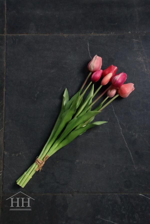 Nep tulpen | kunsttulpen | kunst tulpen boeket | tulp | rode tulpen | roze tulpen