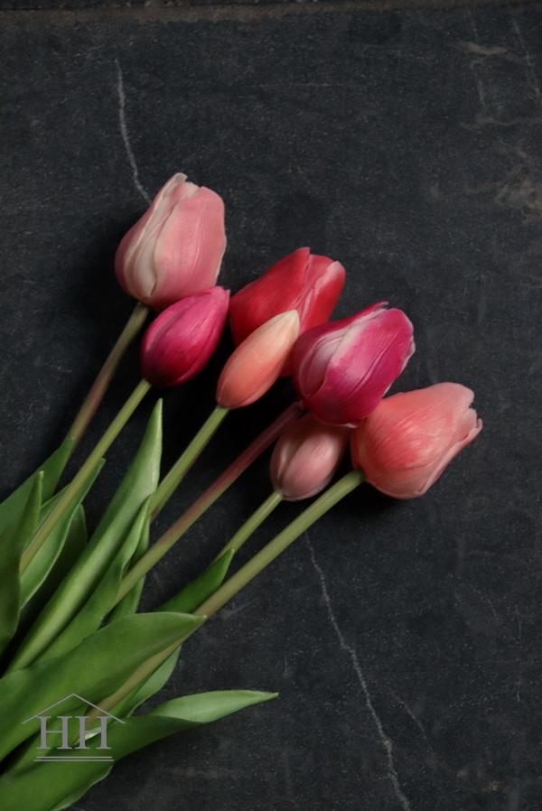 Nep tulpen | Tulp boeket | Kunst tulpen | 47cm | rood | roze | boeket