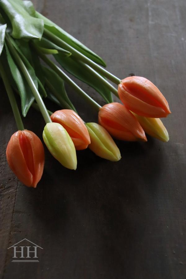 Kunst tulpen in knop perzik