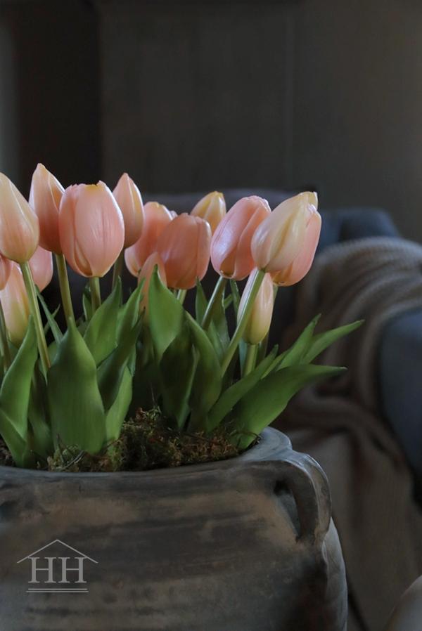 Kunst tulpen in potje licht roze | Hillary'sHome