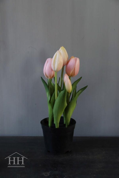 Licht roze kunsttulpen in potje | Hillary'sHome