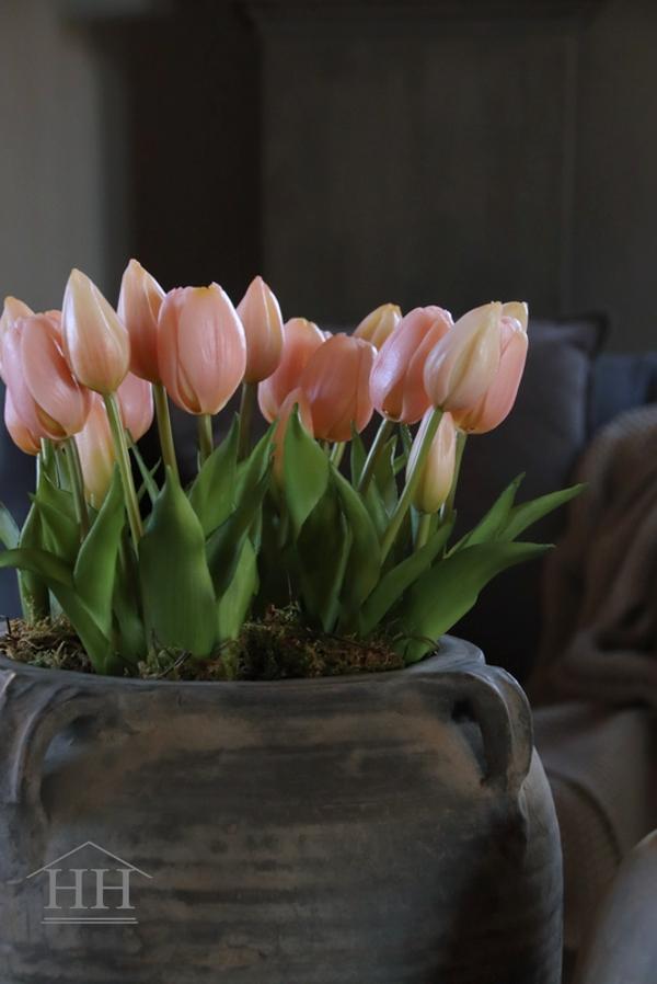 Roze kunst tulpen in pot | Hillary'sHome
