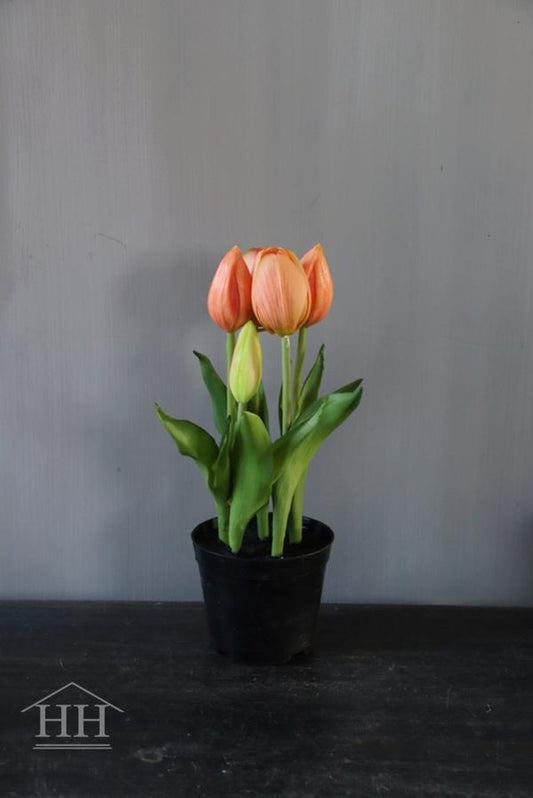 Kunst tulpen in potje zalm | Hillary'sHome