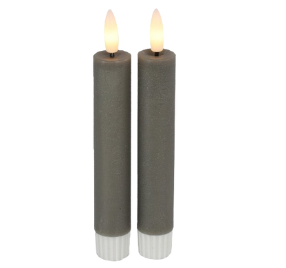 led dinerkaars kiezel grijs 15cm van vintage en more