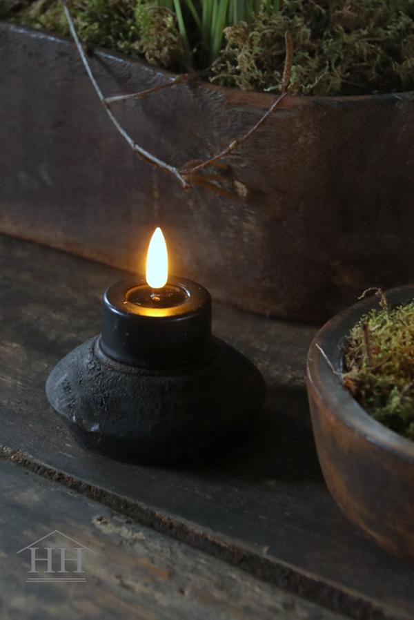 Magic Flame Candles tea lights black 2 pieces (994)