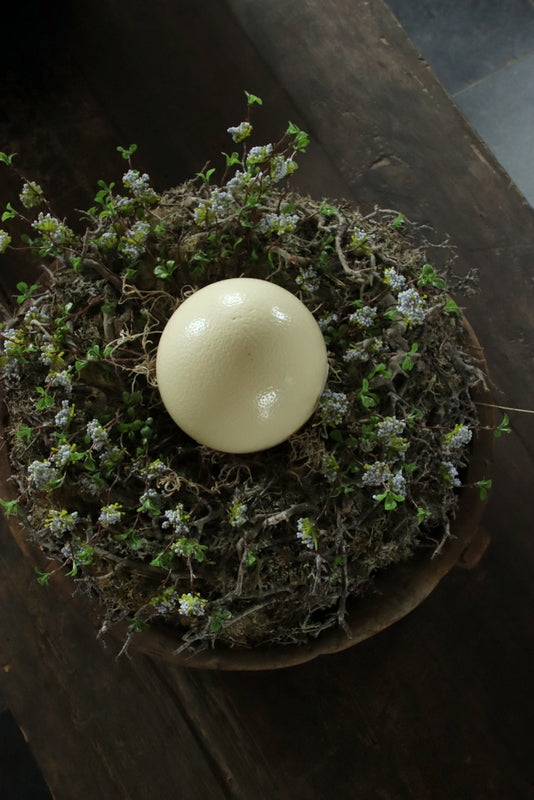 Long lasting Easter wreath M with ostrich egg