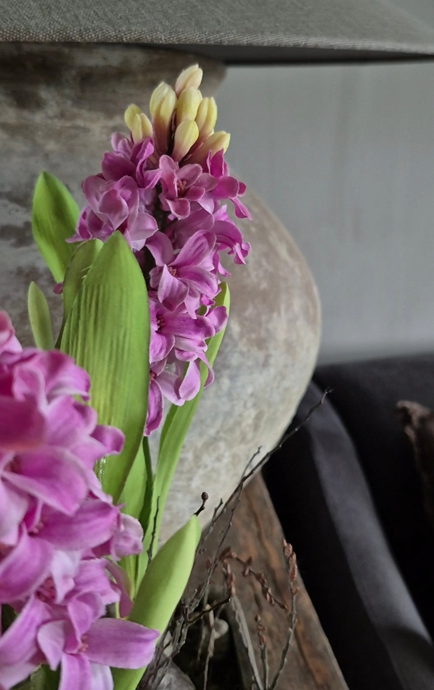 Kunst hyacint op bol lila 30cm