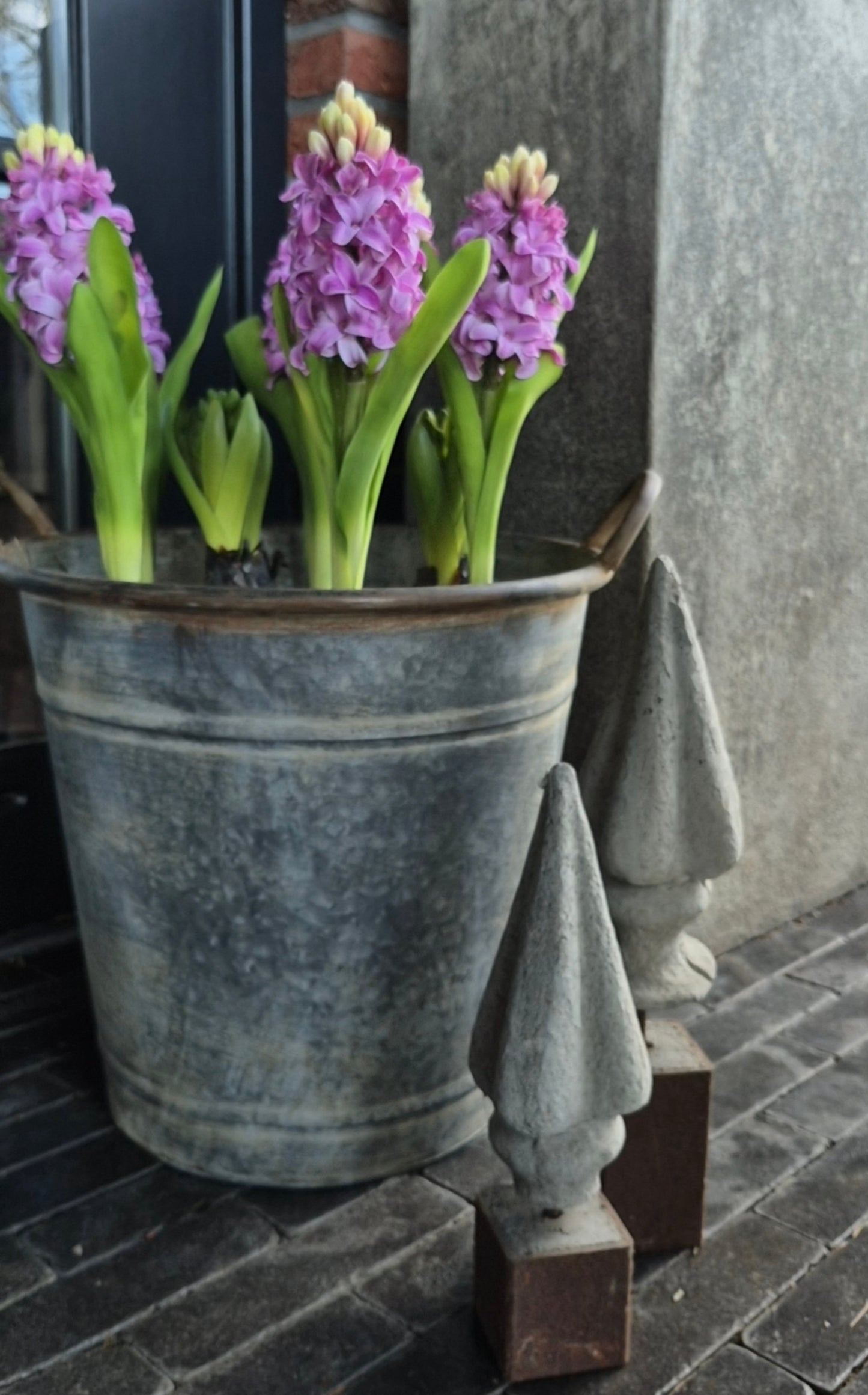 Kunst hyacint op bol lila 30cm