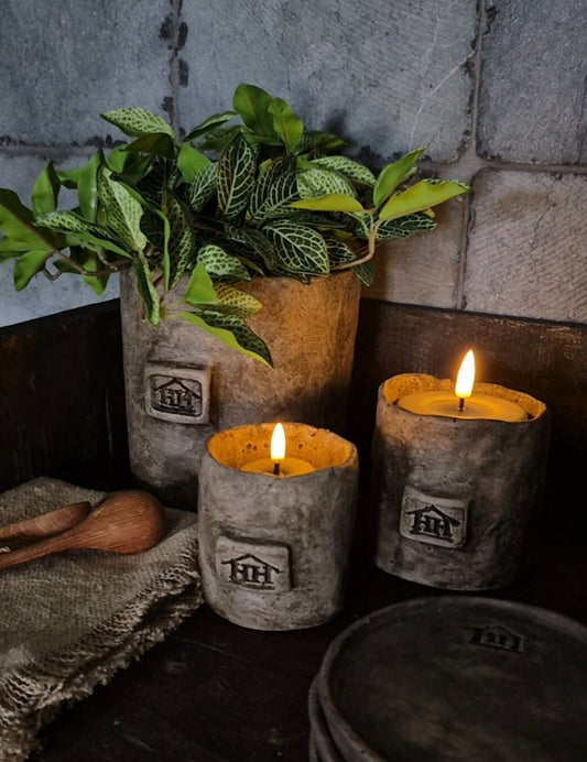 Kunst bladplant in zwarte binnenpot 16cm geruit blad