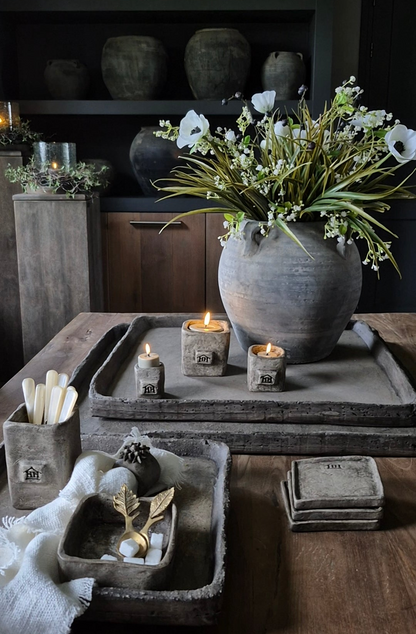 Kunstbloemen grasboeket groen wit - gebonden