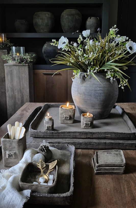 Kunstbloemen grasboeket groen wit - gebonden