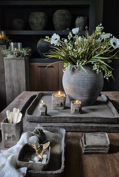 Kunstbloemen grasboeket groen wit - gebonden