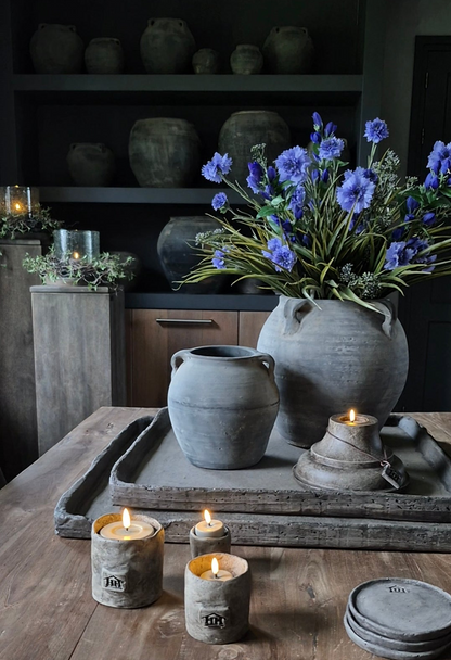 Kunstbloemen grasboeket groen blauw - gebonden