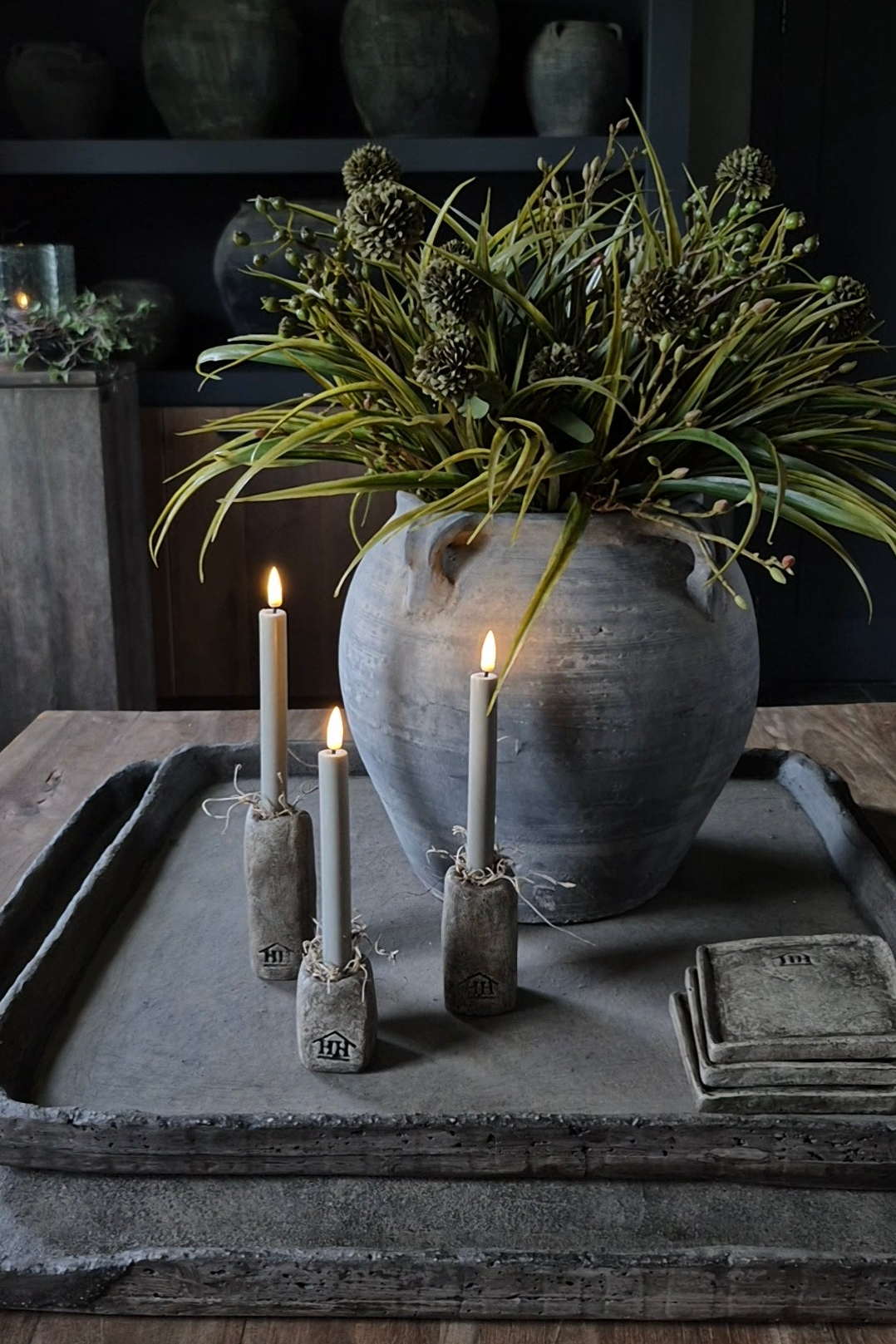 Kunstbloemen boeket groen naturel - gebonden