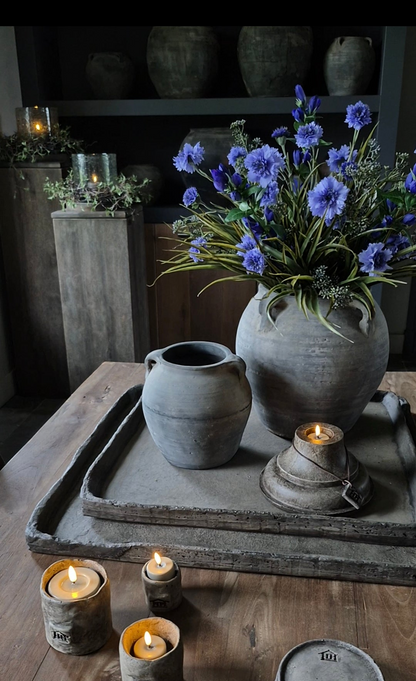 Kunstbloemen grasboeket groen blauw - gebonden