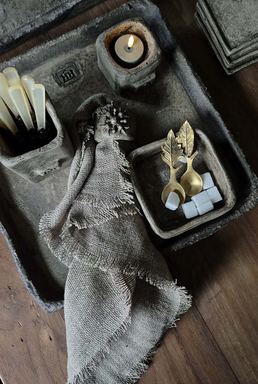 Linnen servet -2 stuks- Azra taupe Luksa 45x45cm