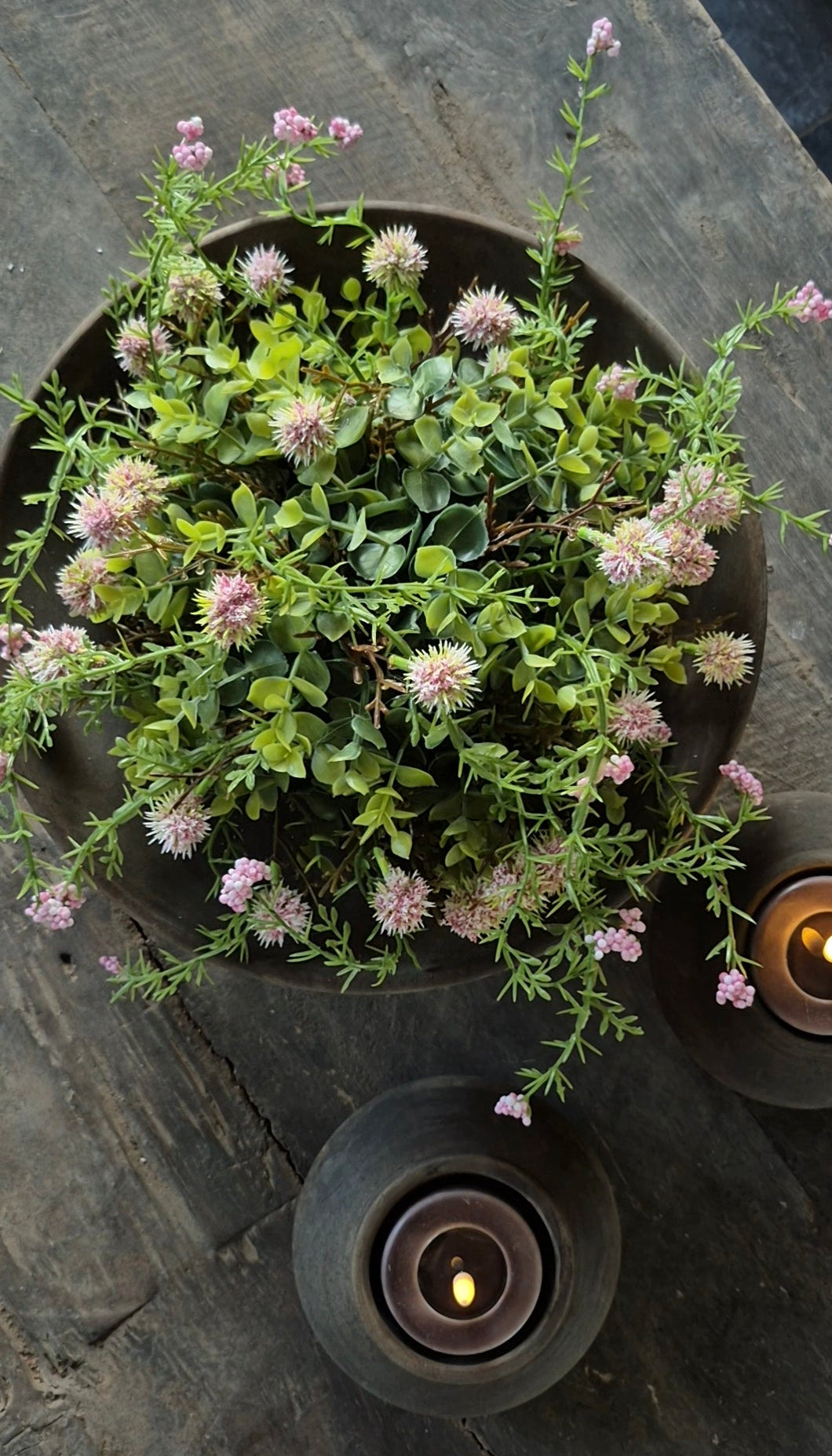 Halve kunstbol tafelstuk L - roze