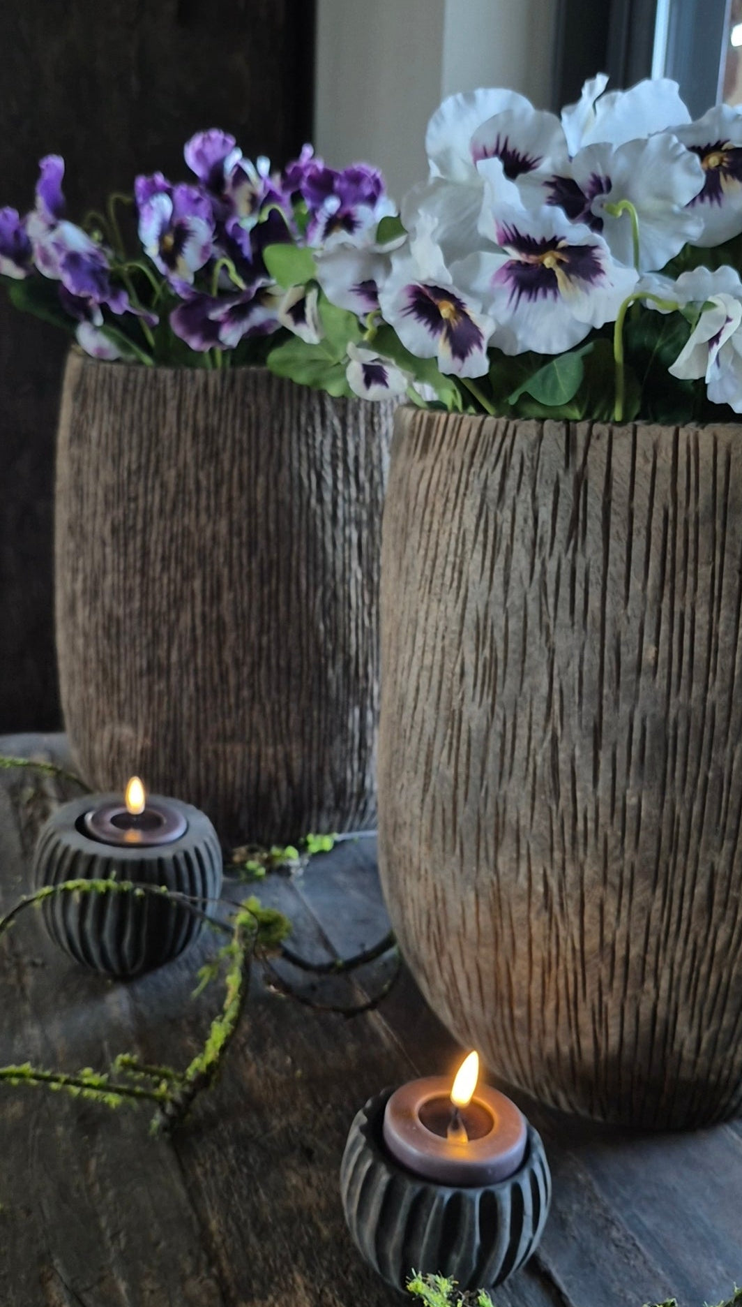 Grootbloemige kunstviool paars met wit hartje