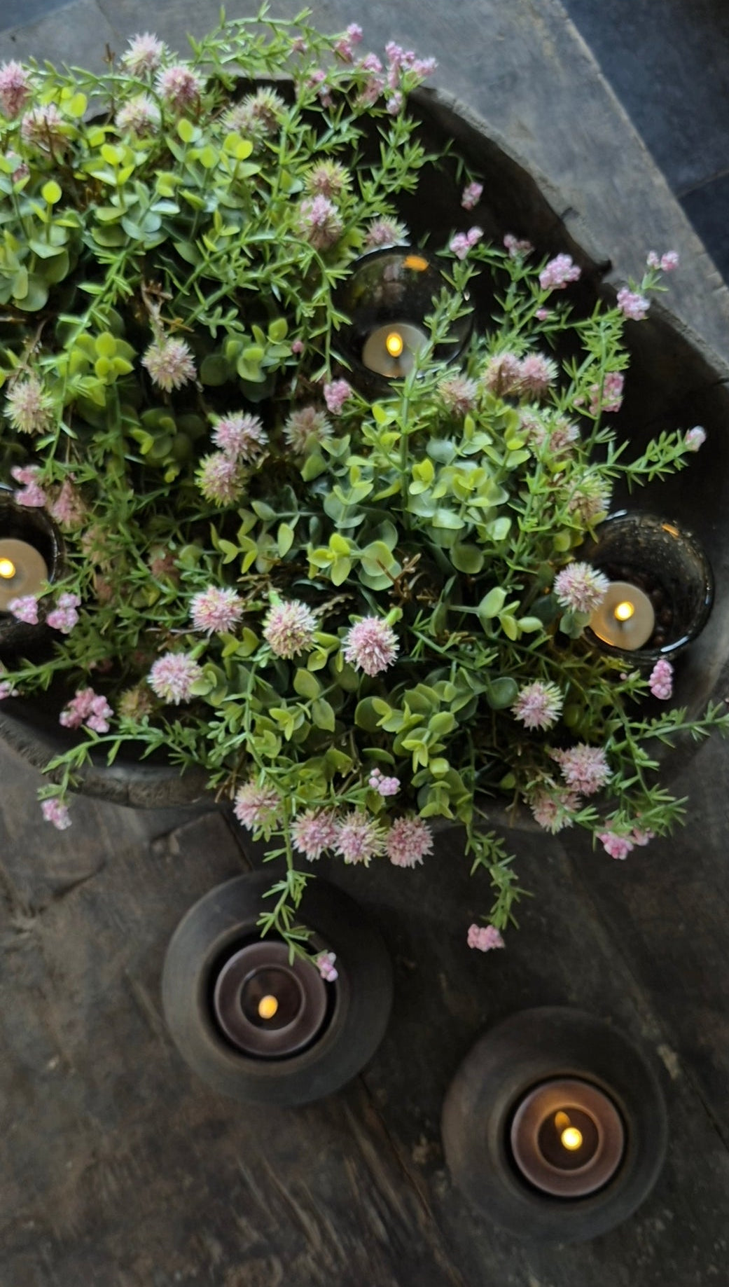 Halve kunstbol tafelstuk L - roze