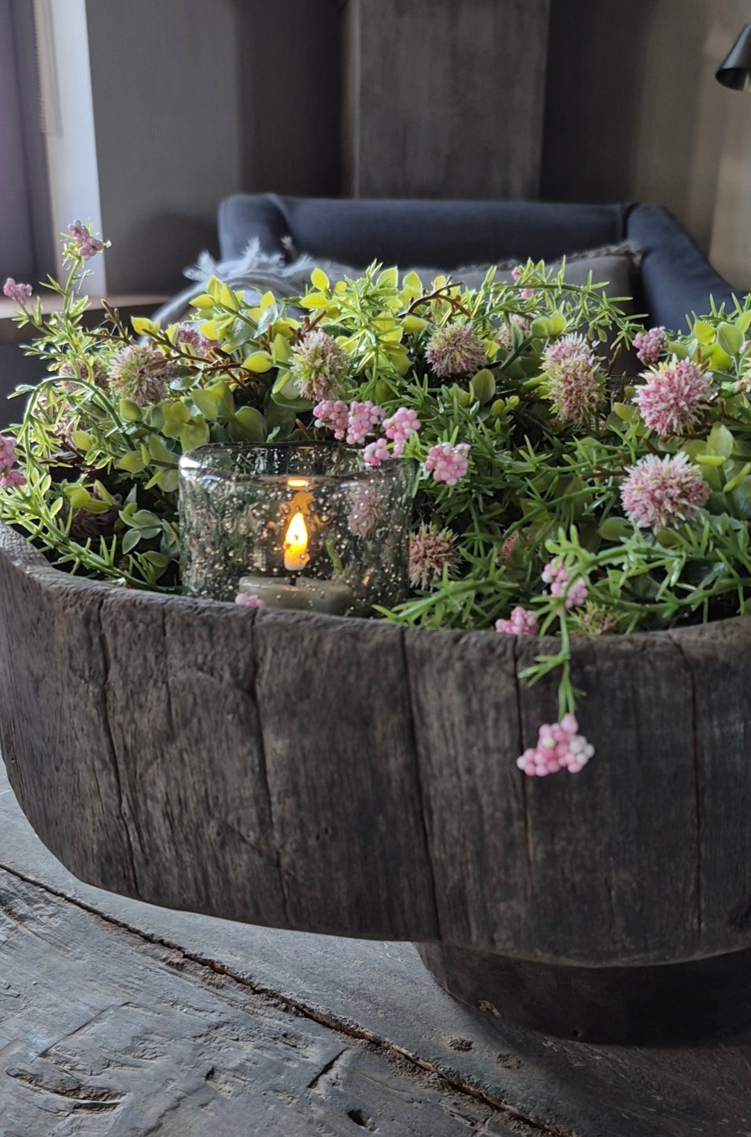 Halve kunstbol tafelstuk L - roze