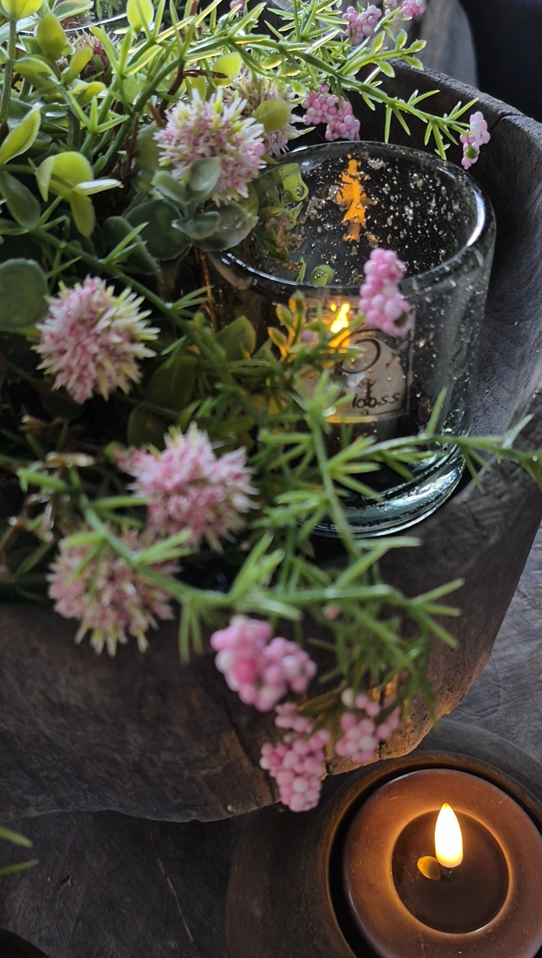 Halve kunstbol tafelstuk L - roze