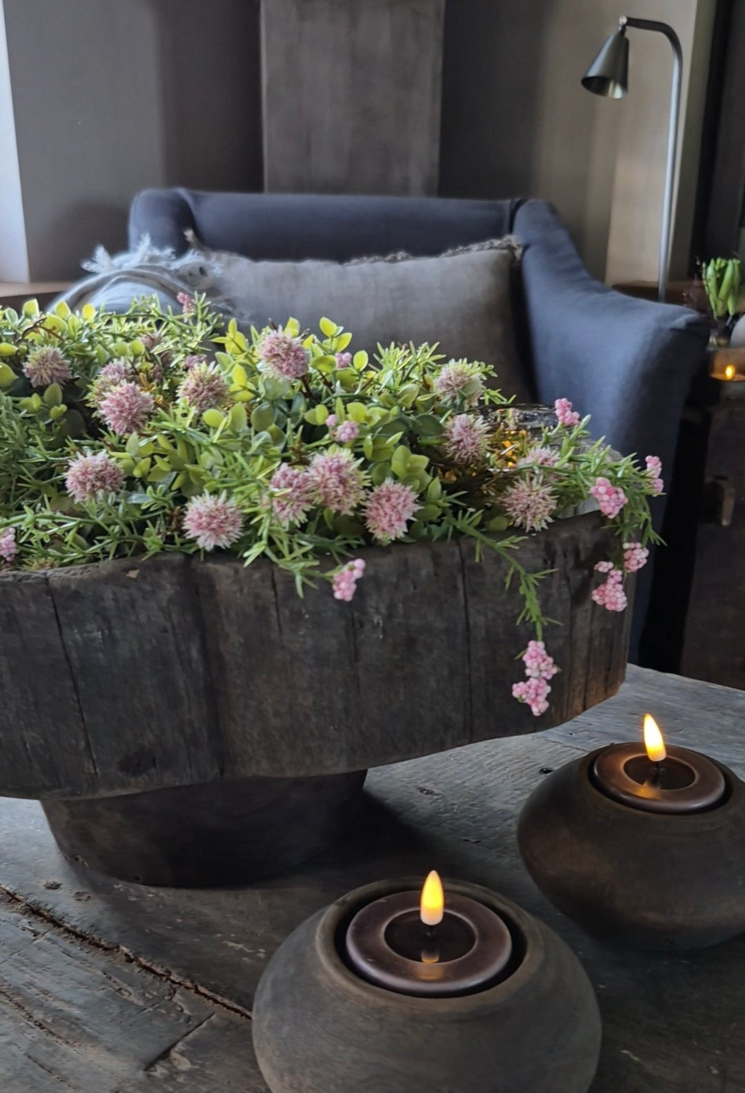 Halve kunstbol tafelstuk L - roze