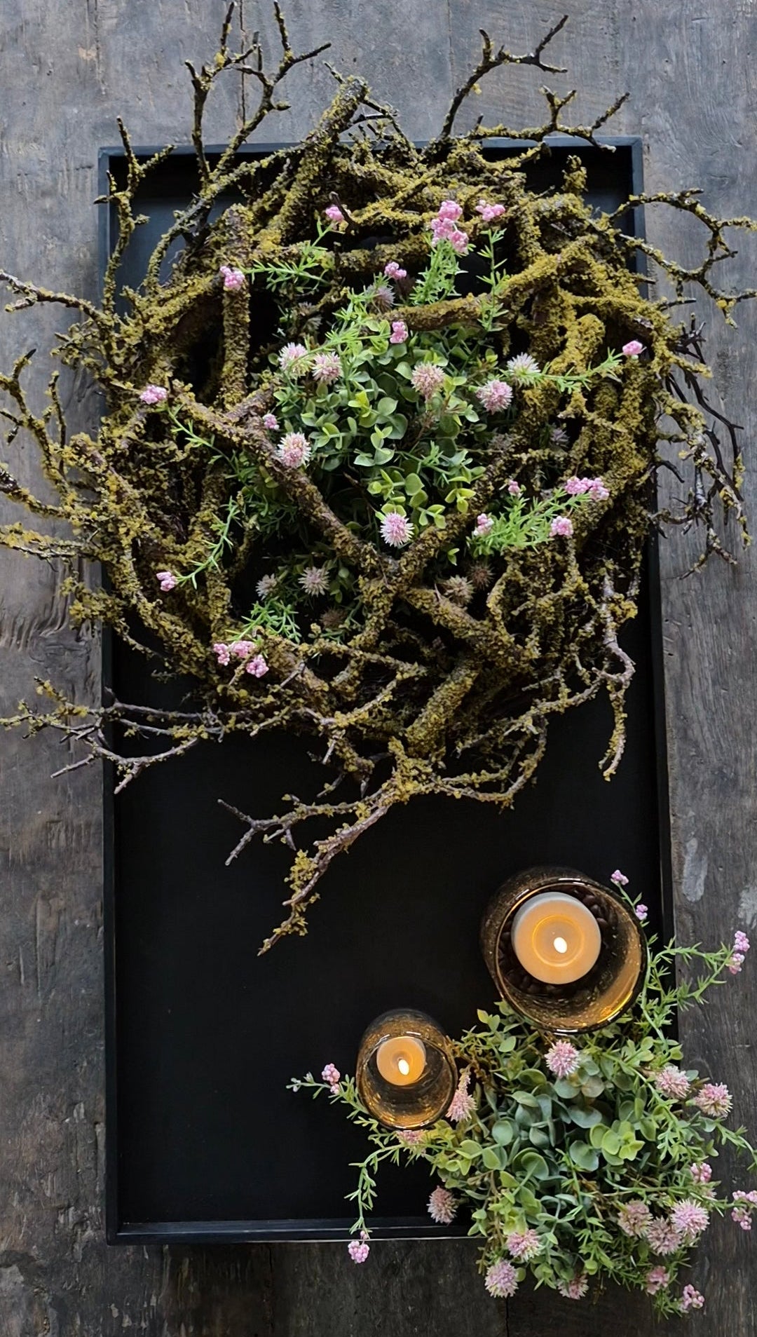 Houten dienblad zwart 81,5x41,5cm