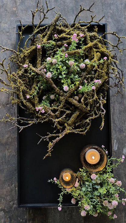 Houten dienblad zwart 81,5x41,5cm