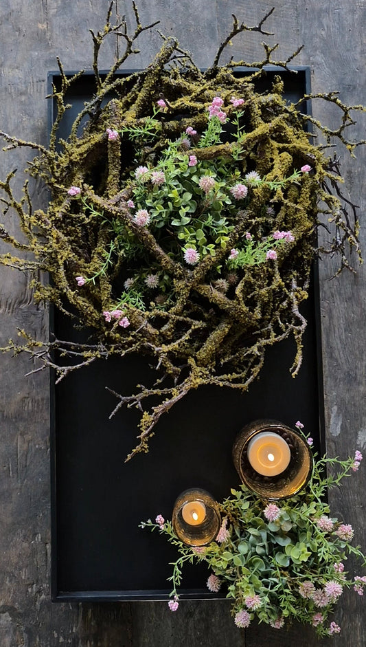 Houten dienblad zwart 81,5x41,5cm