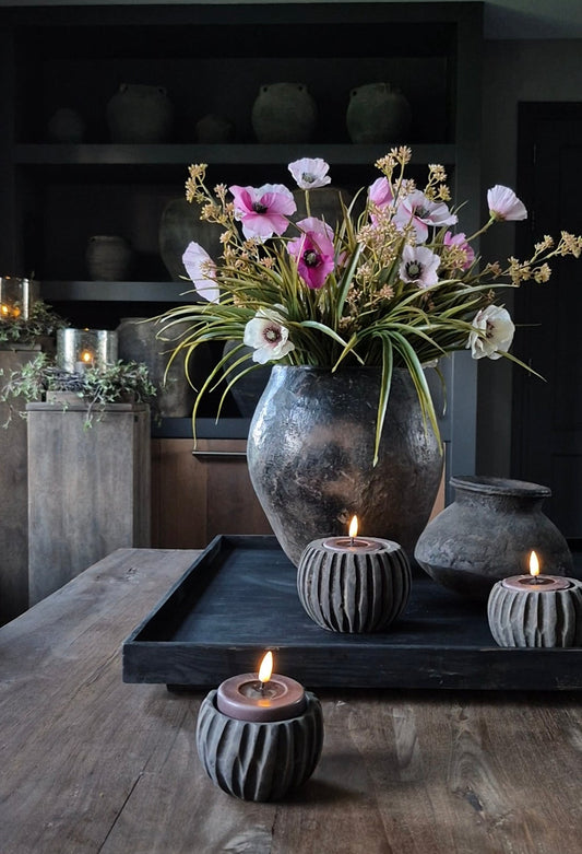 Kunstbloemen boeket roze - gebonden