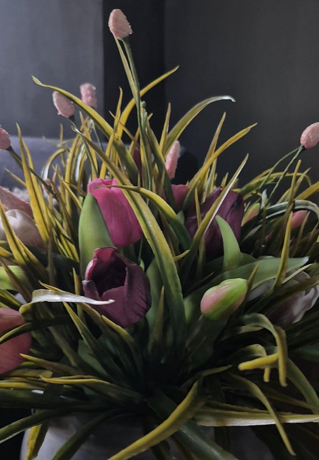 Kunsttulpen boeket mauve mix | gebonden