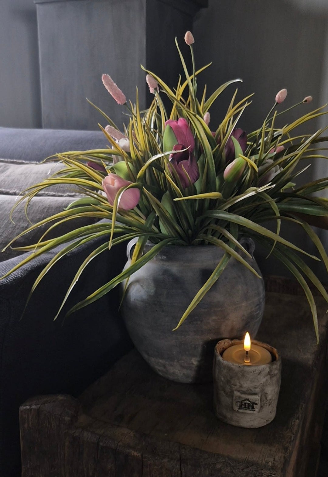 Kunsttulpen boeket mauve mix | gebonden