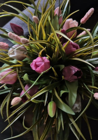 Kunsttulpen boeket mauve mix | gebonden