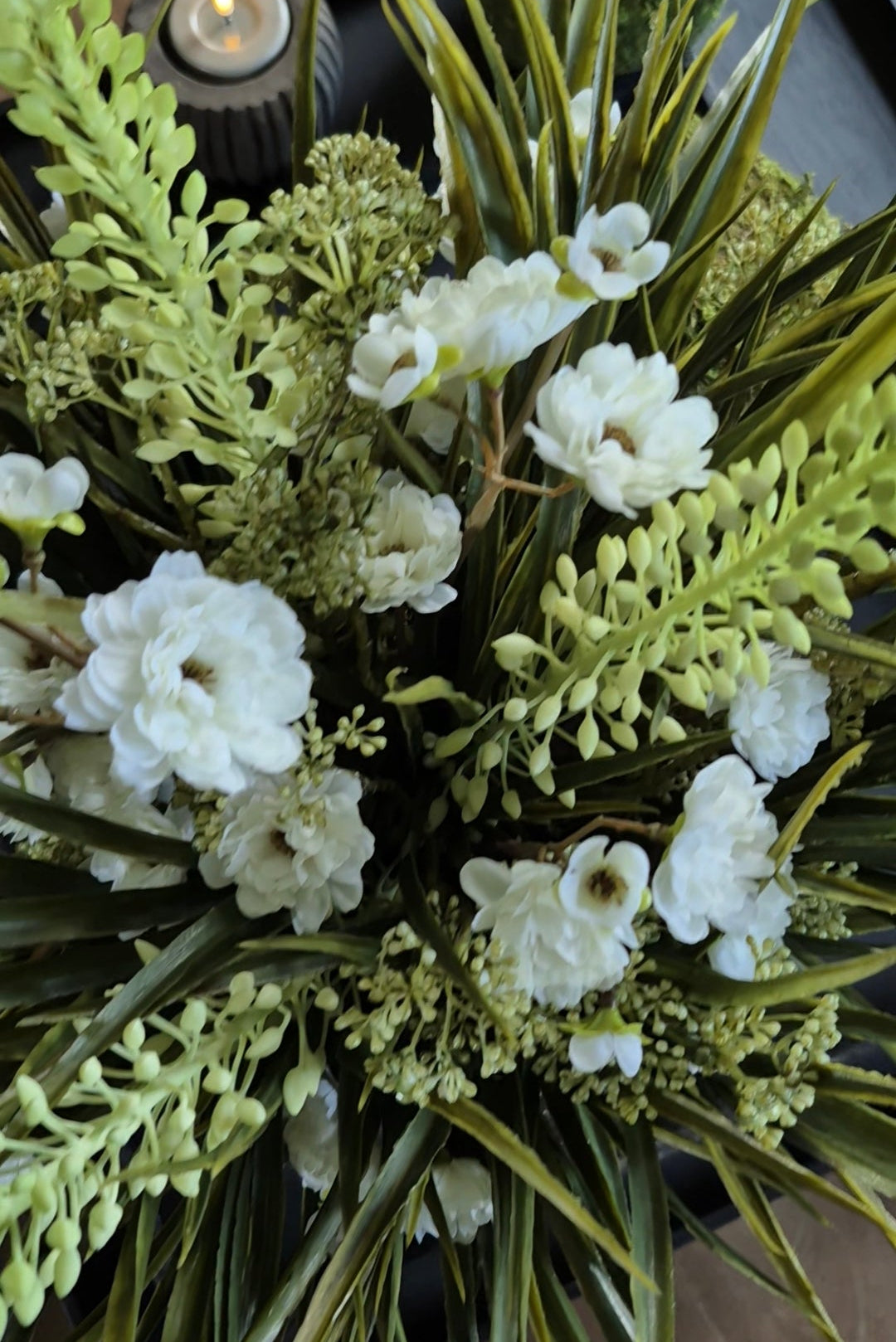 Künstlicher Blumenstrauß, weiß - gebunden