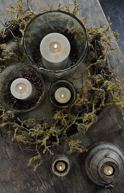 Artificial moss wreath 45cm with pompom