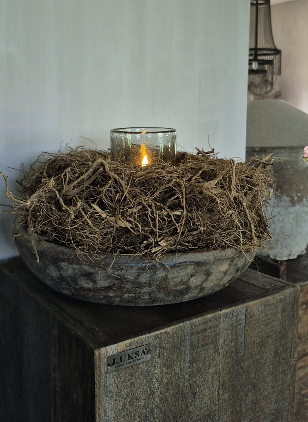 Oude houten schaal S