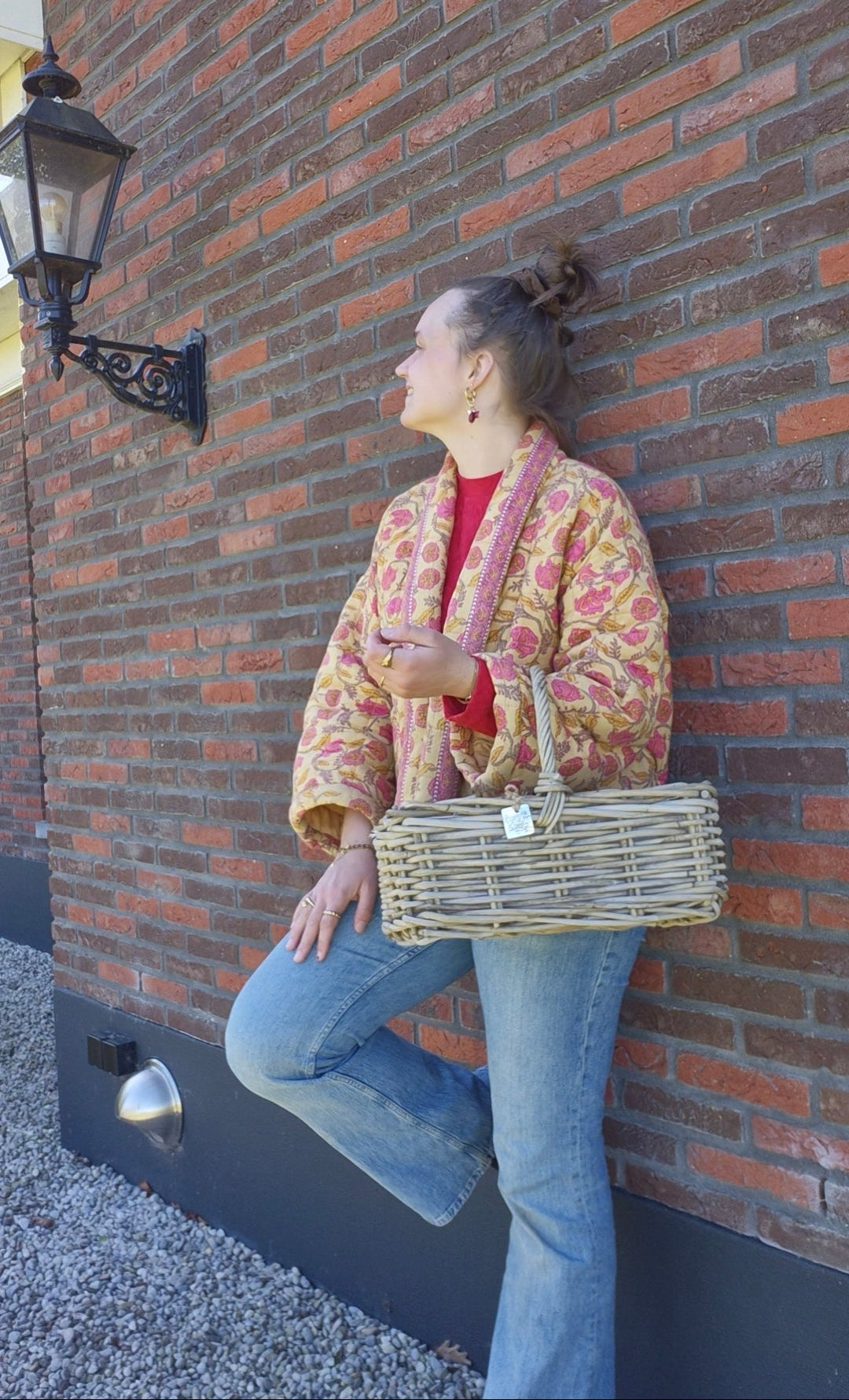 Rotan picknickmand 40x28xH30 cm naturel