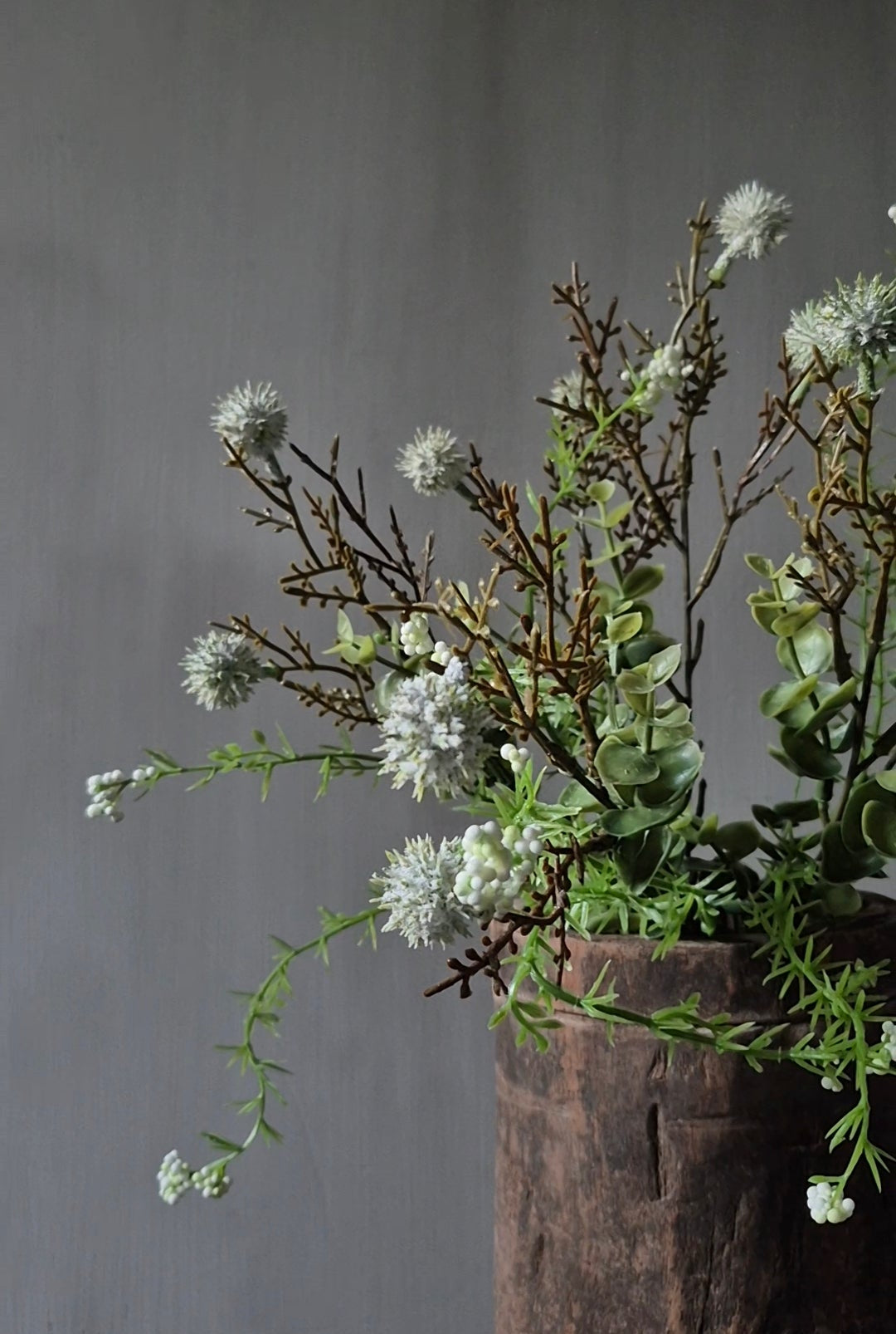 Echinops weiße Kunstblume 36 cm