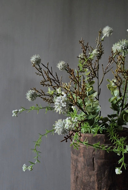 Echinops weiße Kunstblume 36 cm