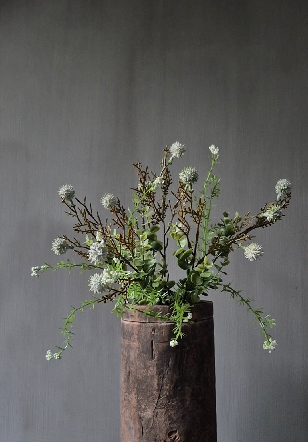 Echinops weiße Kunstblume 36 cm