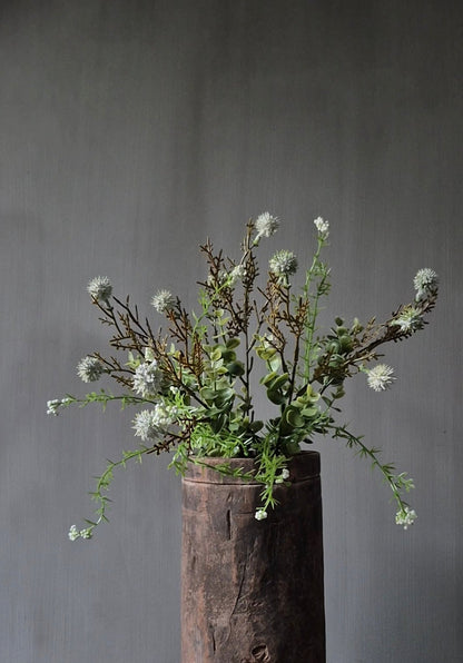Echinops weiße Kunstblume 36 cm