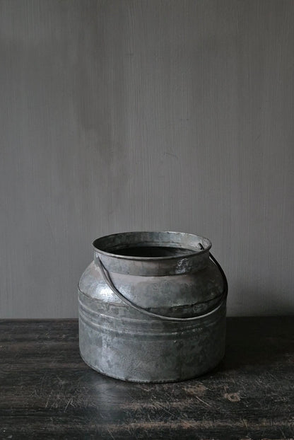 Pot met hengsel zink 13cm