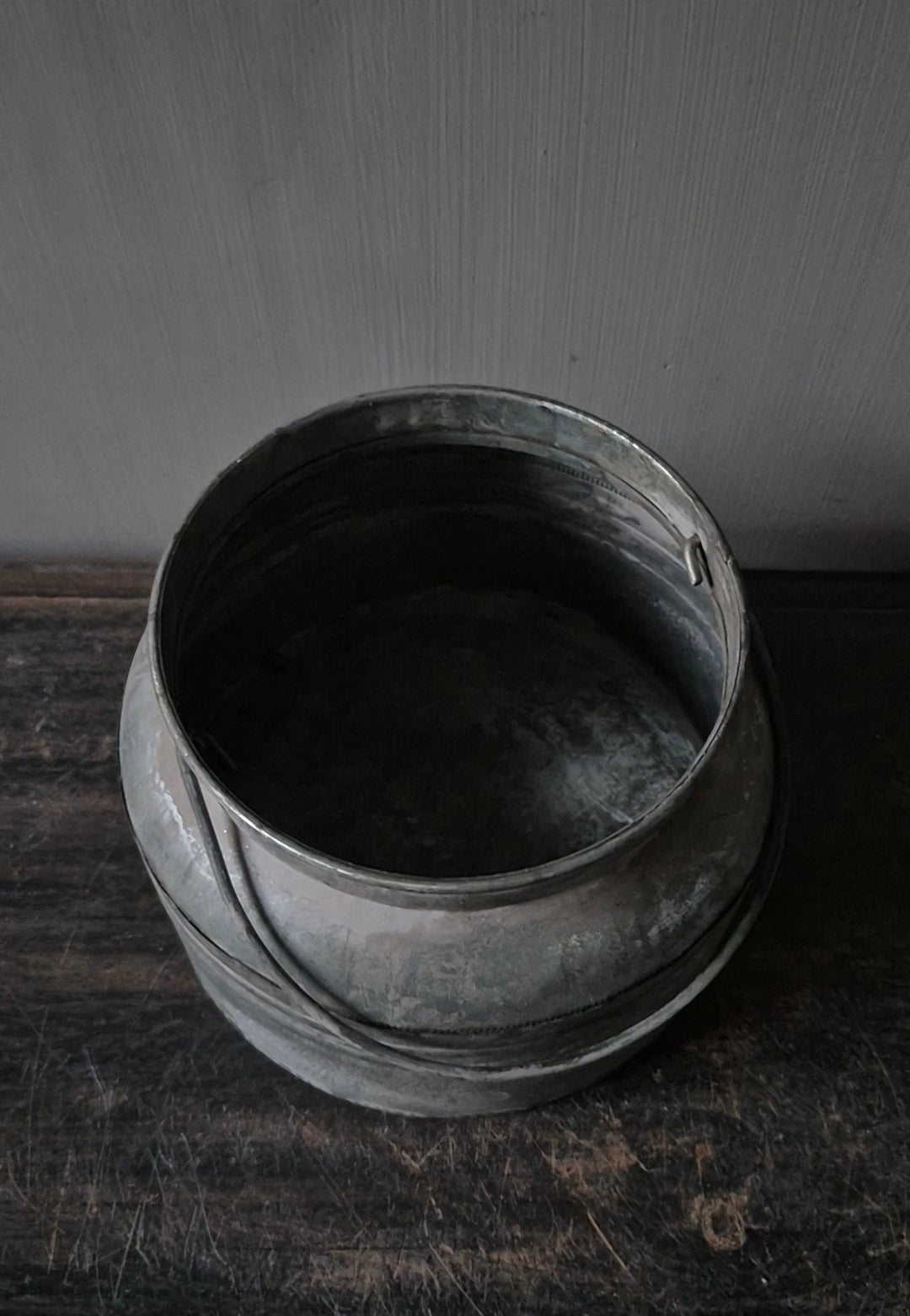 Pot met hengsel zink 13cm