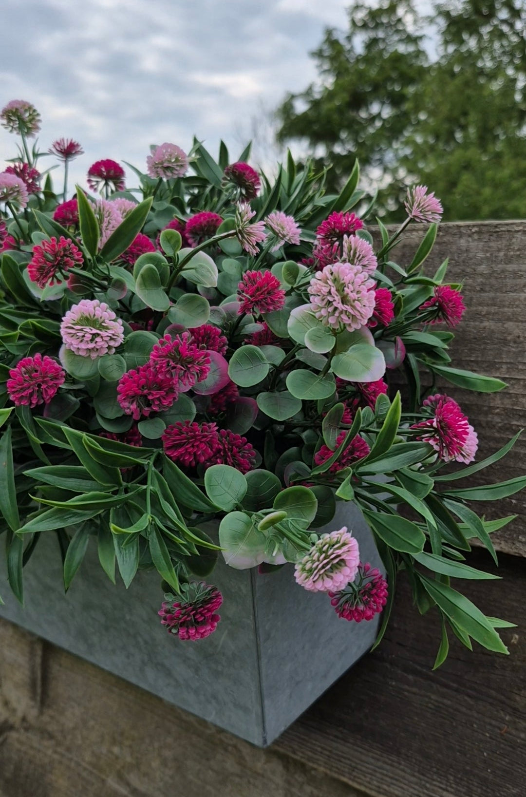 Bellis kunstplant roze mix UV 36 cm