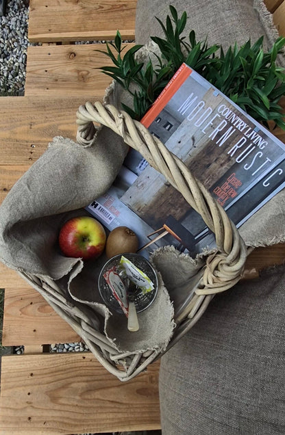 Rattan picnic basket 40x28xH30 cm natural