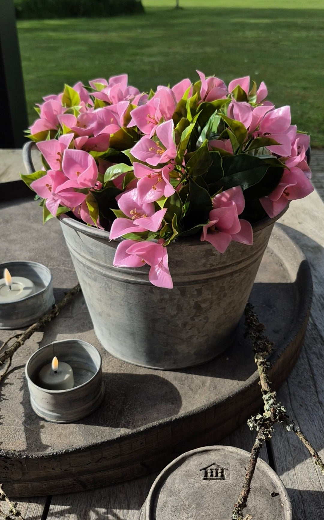 Bougainvillea Kunstpflanze rosa UV - 30 cm