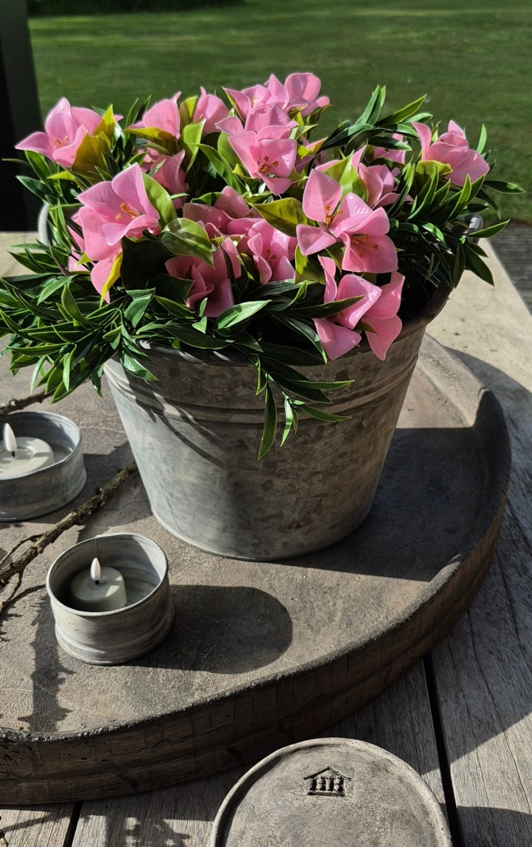 Bougainvillea Kunstpflanze rosa UV - 30 cm